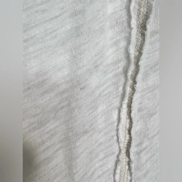 Free People Aster Henley Oversized Boho White Short Sleeved Top Medium - Picture 6 of 13